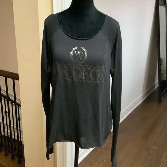 WILDFOX Baggy knit long sleeve Black boho Shirt Top women’s size small/Medium - Picture 4 of 11